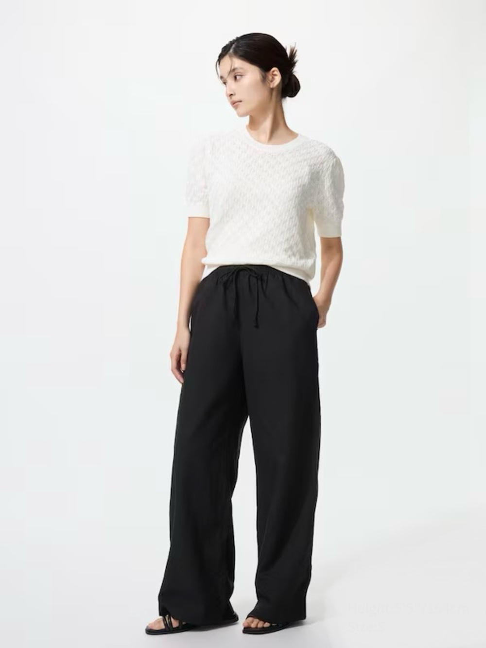 Uniqlo Linen Blend Easy Pants - Black size XL